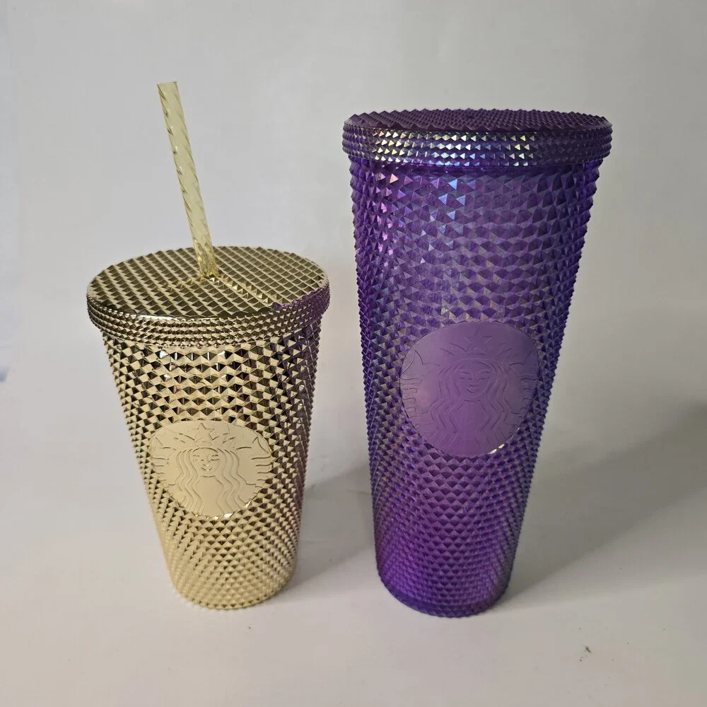 Starbucks Purple Studded Tumbler 24 oz & Gold 16 oz